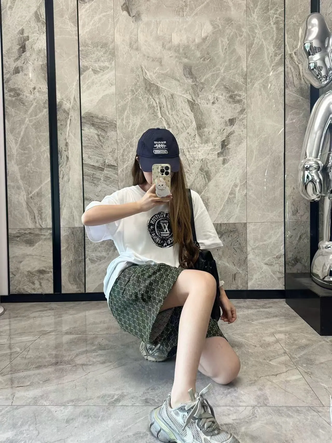 Louis Vuitton/Louis Vuitton 25ss seal logo printed short sleeves